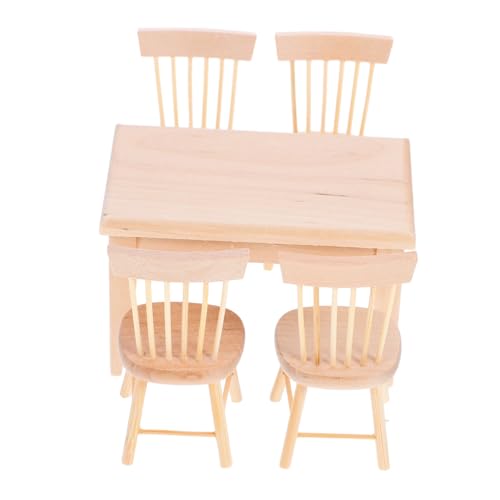 Gogogmee Retro Stil Rotes Holz Sitze Kleines Stabiles Holzornament Dekorative Miniatur Wohnzimmer Esszimmer Möbel Langlebig und Geruchsneutral für Puppenfamilie und DIY von Gogogmee
