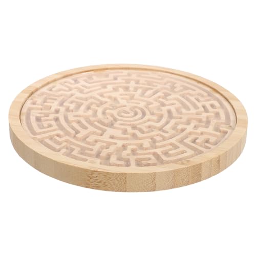 Gogogmee Rundes Holz Labyrinth für Tragbares Maze Puzzle mit Murmelbewegung Fördert Räumliches Denken und Kritisches Denken Robustes Lernspielzeug für Eltern Junge Mädchen Interaktion von Gogogmee