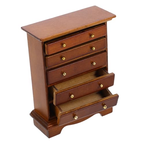 Gogogmee Schlafzimmer Möbelstück in Walnussfarben Platzsparend für Puppenhaus Dekoration und Tv Schrank von Gogogmee