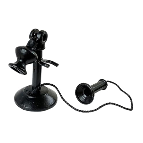 Gogogmee Schwarzes Miniatur Vintage Retro Telefon Modell Detailreiches Puppenhaus Zubehör Old Fashioned Phone Dekoration für Wohnzimmer Schlafzimmer Kinderzimmer Kreative Sammlerstücke Gogogmee Schwarzes Miniatur Vintage Retro Telefon Modell Detailreiches Puppenhaus Zubehör Old Fashioned Phone Dekoration für Wohnzimmer Schlafzimmer Kinderzimmer Kreative Sammlerstücke von Gogogmee