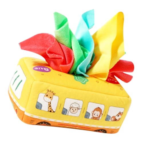 Gogogmee Sensorisches Tissue Box Jahr Unzerreißbar Sanft Montessori Lernspielzeug mit Bunten Farben und Sicherem Material für Frühe und Motorische Entwicklung von Gogogmee
