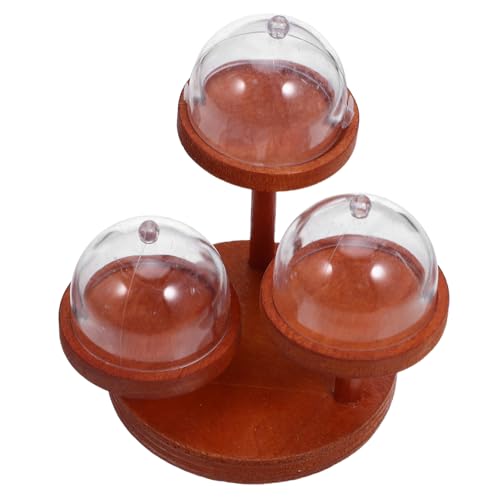Gogogmee Set Puppenhaus Dekoration Mini Dessert Vitrine Holz Puppenhaus Möbel Kleiner Dessert Turm Miniatur Essenstablett Holz Miniatur Ständer Kunststoff von Gogogmee