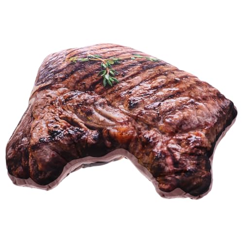Gogogmee Simulation Steak Kissen Plüschspielzeug Lustige Dekoration für Zuhause Geschenkidee für Festivals Weiches und Langlebiges Kissen für Schlafen Lesen und Entspannen von Gogogmee