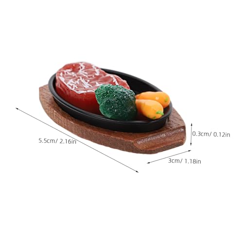 Gogogmee Simuliertes Mini Steak Modell Realistisch Gefälschtes Fleisch Puppenhaus Essensdekoration Kompakt Tragbar Zubehör für Spielküche und Miniaturszenen von Gogogmee