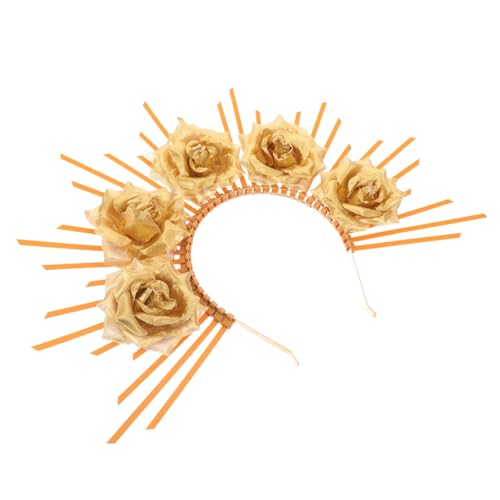 Gogogmee Stirnband Haarreif Damen Ausgefallene Blumen Göttin Accessoires Kopfschmuck Erster Stoff Göttin Cosplay Haarspange Kopfbedeckung Cosplay Stirnband Elegante Dame von Gogogmee