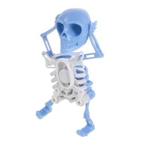 Gogogmee Tanzendes Skelett Interaktives Druck Halloween Deko für Innenräume Wind Up Mechanismus für Schreibtisch Regale und Autos Nachtlicht Blau von Gogogmee