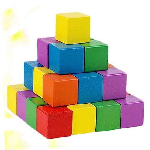 Gogogmee Teiliges Holzklötze Quadratische Bastelwürfel für Grundschule Mathematik Lehrmittel Geometrische Holzbausteine mit Glatter Oberfläche Sicher für Kreatives Bastelset von Gogogmee