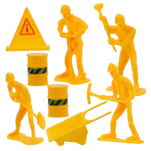 Gogogmee Teiliges Miniatur Baustellenarbeiter Figuren aus Robustem Kunststoff Realistische Bauarbeiter Deko für Geburtstagskuchen Tischdekoration Spiel und Bastelprojekte Farblich Sortiert von Gogogmee