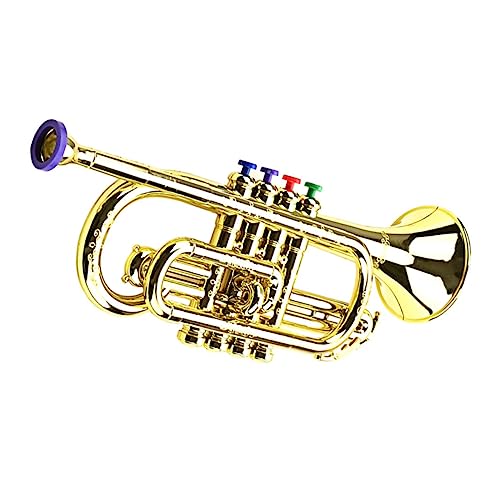 Gogogmee Trompete Goldfarbenes Musikinstrument Blasinstrument Frühpädagogisches Musikspielzeug für Mädchen und Jungen Party Unterhaltung von Gogogmee
