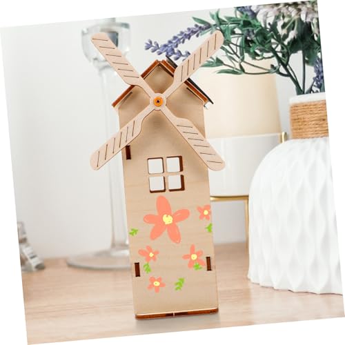 Gogogmee Unfertiges Holz Windrad Bausatz Solarspielzeug DIY Bastelset für Pädagogisch Sicher Holzmaterial Motorik und Wissenschaftsinteresse von Gogogmee