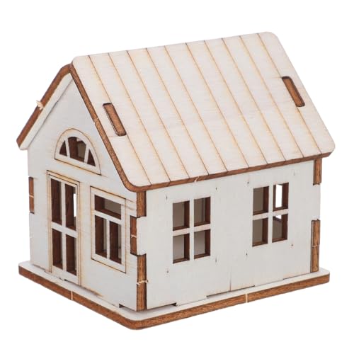 Gogogmee Unfertiges Holzhaus Modellbausatz Holz Puppenhaus DIY für Erwachsene Miniatur Weihnachtsbastelset Bastelset Detailreiches Gartenhaus Bastelset für Familienprojekt von Gogogmee