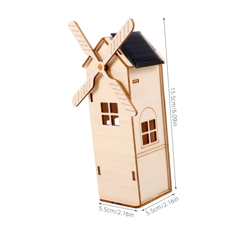 Gogogmee Unfertiges Solar Holz windmühlen bastelset zum Bemalen Zuverlässiges Wissenschaftsexperiment für Kleines DIY hausmodell Lernspielzeug und Dekoration von Gogogmee