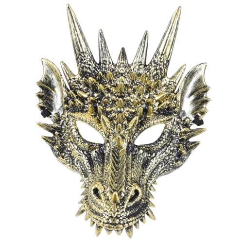 Gogogmee Vivid Drachenmaske aus Hochwertigem Kunststoff Gruseliges Tiergesicht mit Realistischer Textur für Halloween Karneval Maskerade und Cosplay-partys Langlebig und Auffällig von Gogogmee