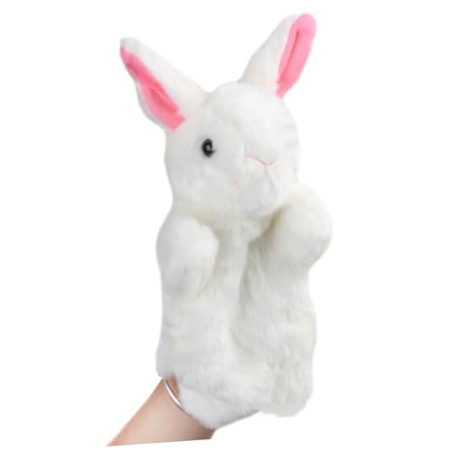 Gogogmee Weißer Plüsch Handpuppe Hase Kuscheltier Rollenspiel für Interaktives Eltern Junge Mädchen Plüsch Mitgebsel Kindergeburtstag Geschenk von Gogogmee