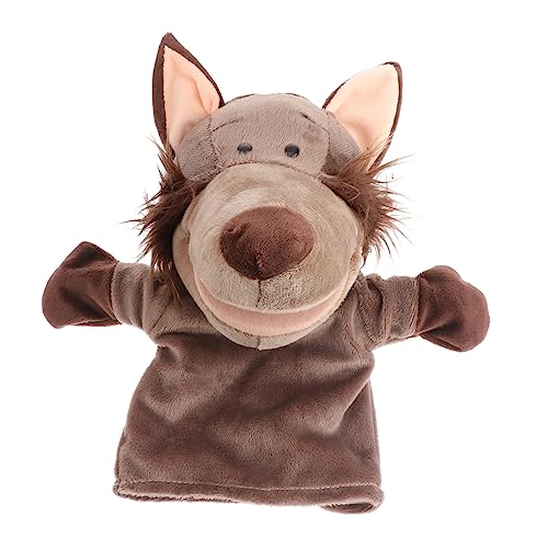 Gogogmee Wolf Handpuppe aus Plüsch Realistische Tierhandpuppe für Waschbar und Langlebig für Geschichtenerzählen und Fantasie Spiele von Gogogmee