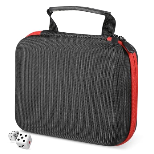 Gogogmee Würfel Organizer Tasche Tragbare Würfeltasche mit Reißverschluss Dual Fach Würfelhalter für Brettspiele zur Aufbewahrung von Würfeln und Zubehör von Gogogmee