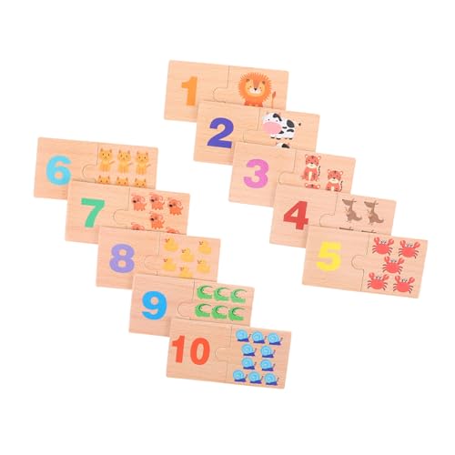Gogogmee Zahlenerkennungsspiele Kleinkindspielzeug Klobiges Zahlenzubehör Kognitives Kinderspielzeug Zahlenzählblöcke Kleinkind Lernspielzeug Holzzählspiel Aus Holz von Gogogmee
