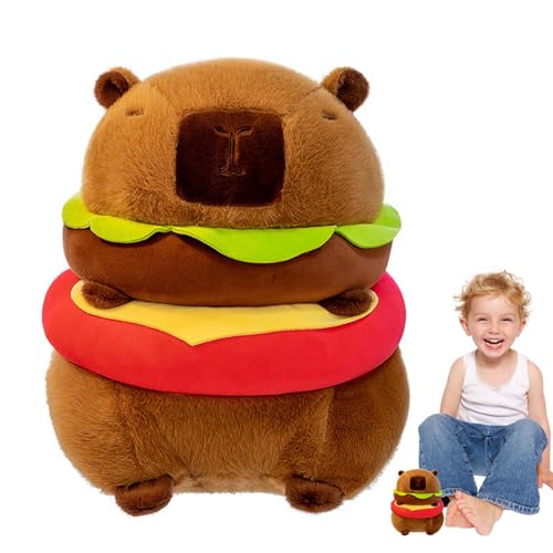 Gohemsun Capybara Burger Plüschtier, Capybara, Burger Capybara Tier Plüschtier Puppe | Raumdekoration, weiche und niedliche Plüschfigur zum Kuscheln für Erwachsene, Jungen von Gohemsun