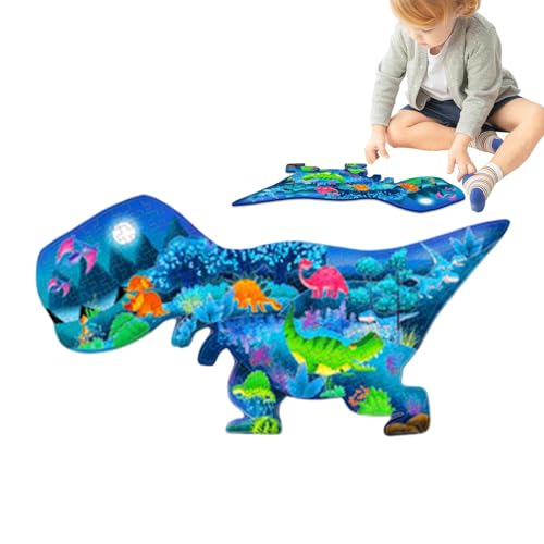 Gohemsun Dinosaurier-Puzzle für Kleinkinder,Dinosaurier-Bodenpuzzle - Leuchtendes Puzzle-Set - Bodenpuzzle für Kinder im Alter von 3–8 Jahren, 200 Teile Puzzle in Tierform, Puzzlespielzeug für von Gohemsun