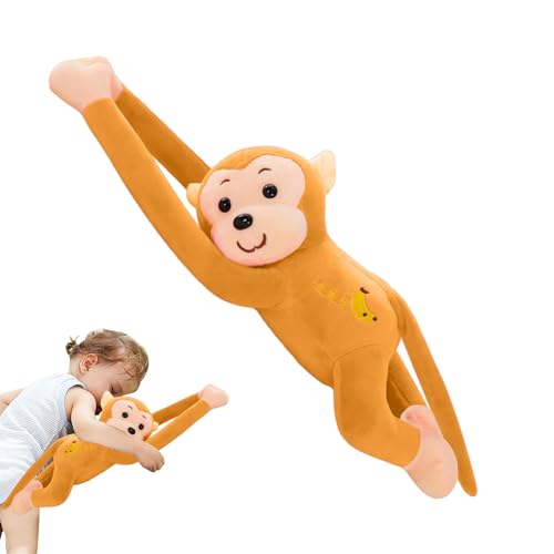 Gohemsun Plüschspielzeug Affe mit langem Arm, Affe mit langem Arm – weiches Plüschspielzeug 43 cm | Niedliche Affenpuppe mit langen Armen, hängende Affendekoration von Gohemsun