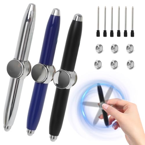 Gohytal 3 Stück Fidget Pen,Spinning Pen Fidget Stifte mit LED-Licht Finger Stress Releasing Kugelschreiber Fidget Stifte mit 3 Minen und 3 Zubehörteilen für Stressabbau, Beleuchteter Schreibspaß Gohytal 3 Stück Fidget Pen,Spinning Pen Fidget Stifte mit LED-Licht Finger Stress Releasing Kugelschreiber Fidget Stifte mit 3 Minen und 3 Zubehörteilen für Stressabbau, Beleuchteter Schreibspaß von Gohytal