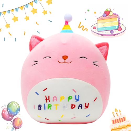 Gohytal 25 cm Happy Birthday Plüschtier, Kuchen Einharm Kuscheltier Kuscheltier Mädchen Geburtstag Geschenk, Stofftier Plüschtier Cartoon Plüschkissen, Geburtstag Geschenk für Kinder Jungen Mädchen Gohytal 25 cm Happy Birthday Plüschtier, Kuchen Einharm Kuscheltier Kuscheltier Mädchen Geburtstag Geschenk, Stofftier Plüschtier Cartoon Plüschkissen, Geburtstag Geschenk für Kinder Jungen Mädchen von Gohytal