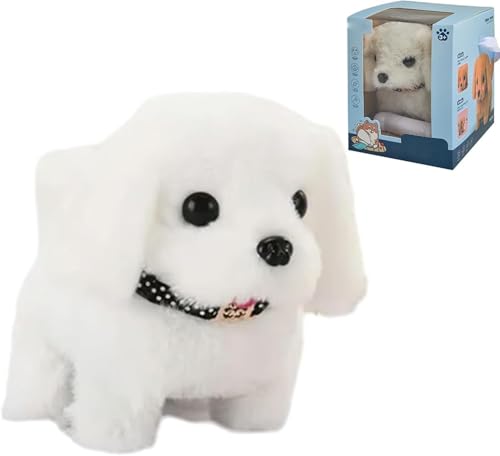 Gokame Roboterhunde, Roboterwelpe, der sich wie ein echter Welpe verhält, Mein realistischer Roboterwelpe, Roboterwelpe Erwachsene, Roboterwelpe Hund Realistisch, Gehen, Bellen, Schwanzwedeln (Weiß) Gokame Roboterhunde, Roboterwelpe, der sich wie ein echter Welpe verhält, Mein realistischer Roboterwelpe, Roboterwelpe Erwachsene, Roboterwelpe Hund Realistisch, Gehen, Bellen, Schwanzwedeln (Weiß) von Gokame