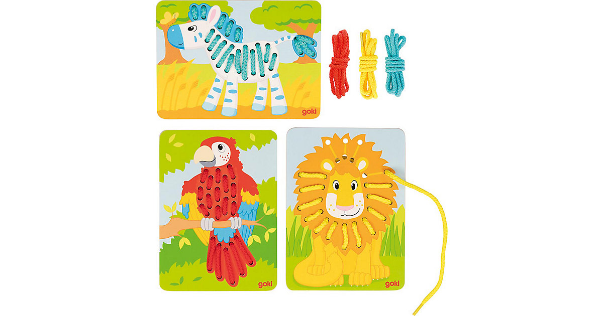 Fädelspiel Papagei, Löwe, Zebra Fädelspiel Papagei, Löwe, Zebra von Goki
