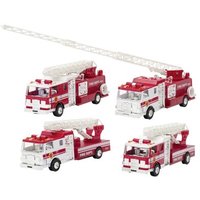 GOKI 12115 Feuerwehr mit Licht und Geräusch, Spritzguss, 4-fach sortiert von Goki