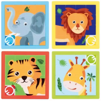 GOKI 13271 Kunststoffschiebepuzzle afrikanische Tiere, sortiert von Goki