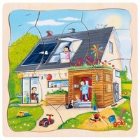 GOKI 57322 Schichtenpuzzle 35 Teile Wir bauen ein Haus von Goki
