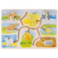 GOKI 57750 Schiebepuzzle Wer wohnt wo? von Goki