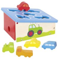 GOKI 58668 Sort Box Fahrzeuge 18 x 21 x 10,5 cm (Box), Holz, 5 Fahrzeuge von Goki