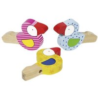 GOKI 61971 Vogeltröten 9,1 x 5,5 cm, Holz, 3-fach sortiert von Goki