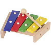 GOKI 61995 Xylophon mit 4-farbigen Tonplatten 22,5 x 19,5 x 5,5 cm Buchenholz lackiert von Goki