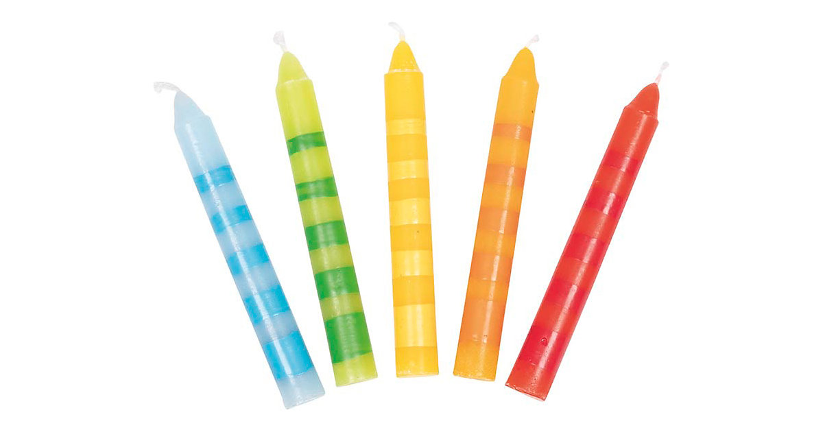 Geburtstagskerzen-Set, 10 Stück, geringelt Geburtstagskerzen-Set, 10 Stück, geringelt von Goki