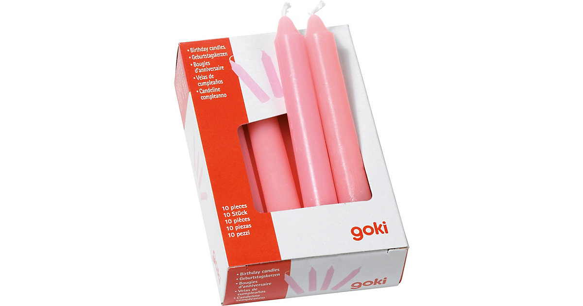 Geburtstagskerzen-Set rosa, 10 Stück von Goki