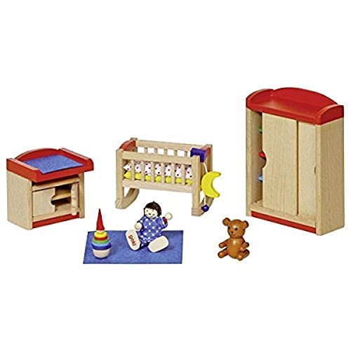 Goki 51905 - Kinderzimmer, 12-teilig, Puppenhausmöbel von goki
