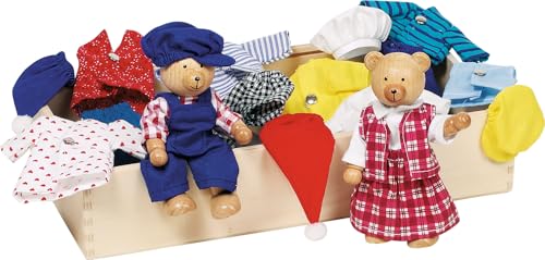 goki 51914 - Biegepuppen Bärchens Klamottenkiste, nachhaltige Holzfiguren, Puppen für Kinder, beweglich robustes Holzspielzeug, kreatives Kinderspielzeug, naturbelassen, 10er Set, ab 3 Jahre goki 51914 - Biegepuppen Bärchens Klamottenkiste, nachhaltige Holzfiguren, Puppen für Kinder, beweglich robustes Holzspielzeug, kreatives Kinderspielzeug, naturbelassen, 10er Set, ab 3 Jahre von goki