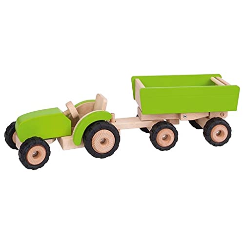 Goki 55941 55941-Traktor mit Anhänger, grün von goki