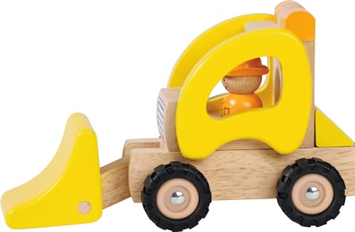 goki 55966 - Radlader - aus Holz, Baustellenfahrzeug, Holzspielzeug von goki