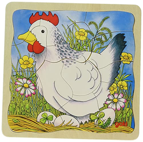 Goki 57521 Schichtenpuzzle Das Huhn, Small von goki