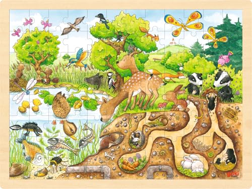 Goki 57582 - Einlegepuzzle - Erlebnis Natur von goki