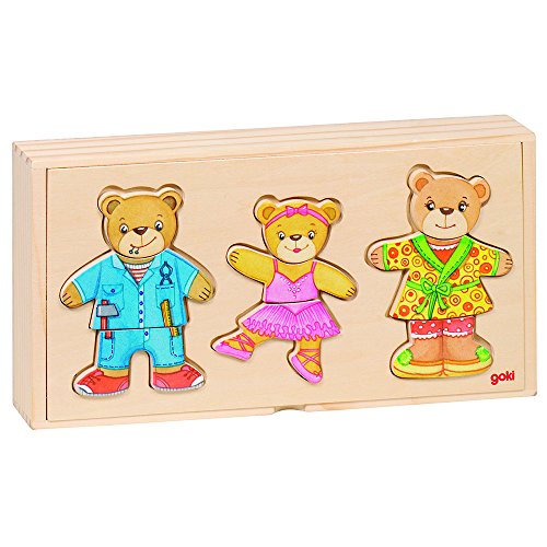 Goki 57811 - Anziehpuppenpuzzle - Bärenfamilie - Basic von goki