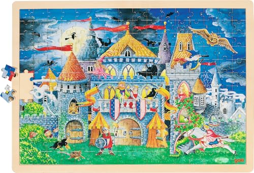 goki 57949 Einlegepuzzle Märchenstunde aus Holz, Holzpuzzle mit Geschichtenklassikern, Lernspielzeug und Kinderpuzzle, fördert Fantasie und Motorik, 46cm x 30cm, 192er Set, ab 4 Jahre goki 57949 Einlegepuzzle Märchenstunde aus Holz, Holzpuzzle mit Geschichtenklassikern, Lernspielzeug und Kinderpuzzle, fördert Fantasie und Motorik, 46cm x 30cm, 192er Set, ab 4 Jahre von goki