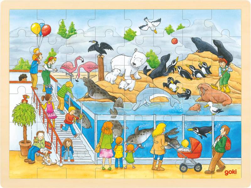 Goki Einlegepuzzle 48 Teile - Ausflug in den Zoo von Goki