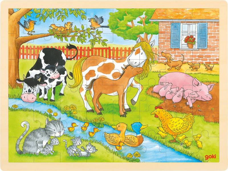 Goki Einlegepuzzle 48 Teile - Leben auf dem Bauernhof von Goki
