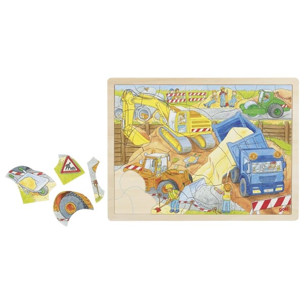 Goki Einlegepuzzle 56 Teile - Baustelle Goki Einlegepuzzle 56 Teile - Baustelle von Goki