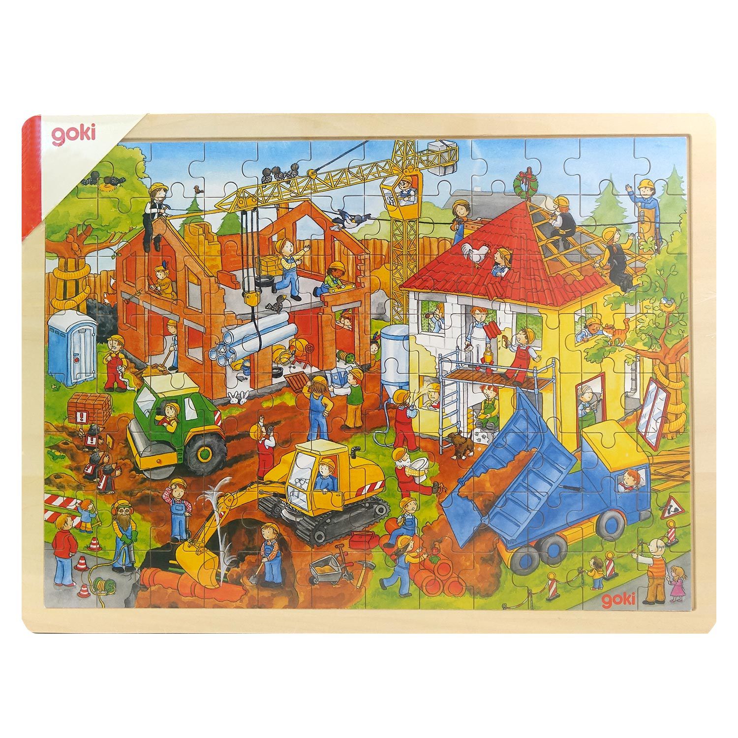 Goki Einlegepuzzle 96 Teile - Baustelle Goki Einlegepuzzle 96 Teile - Baustelle von Goki