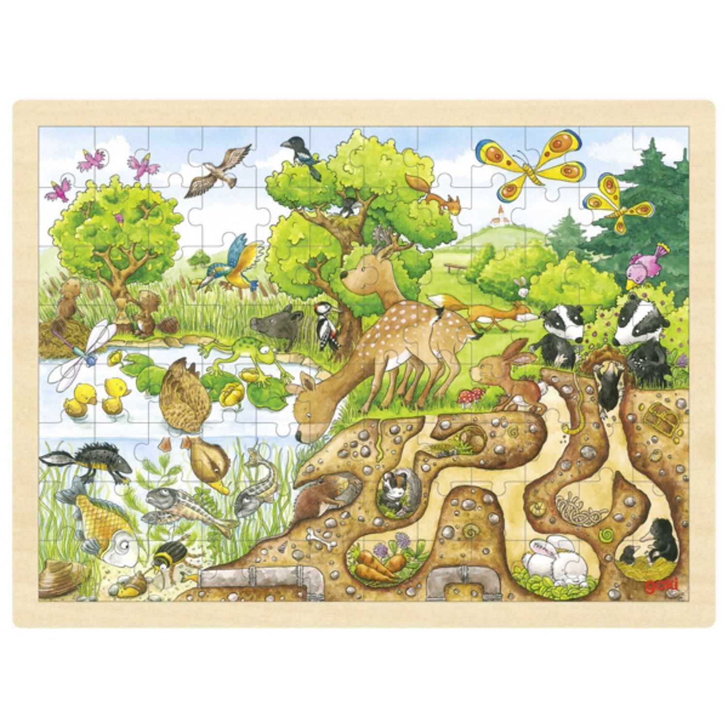 Goki Einlegepuzzle 96 Teile - Erlebnis Natur Goki Einlegepuzzle 96 Teile - Erlebnis Natur von Goki